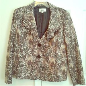 Le Suit Animal Print Jacket Size 16